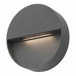 Ugo 1 Light Wall Light Round Eyelid Anthracite IP65 LED