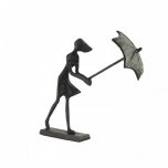 Elur Iron Figurine Umbrella Girl in Wind 15cm