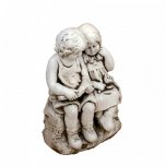 Solstice Sculptures Jack & Jill Sitting 56cm -Ant Stone Effect