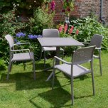 Nardi Clip Table with Set of 4 Bora Chairs - Turtle Dove