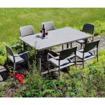 Nardi Libeccio Table with Set of 6 Bora Chairs - Turtle Dove