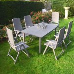 Nardi Libeccio Table with Set of 6 Darsena Chairs - Turtle Dove