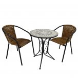 Summer Terrace Verde Bistro Table with Set of 2 San Remo Chairs