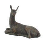 Solstice Sculptures Deer Lying Small 30cm in Dark Verdigris