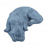Solstice Sculptures Dog Lying 15cm in Blue Iron Effect