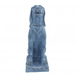 Solstice Sculptures Dog Sitting 71cm in Blue Iron Effect