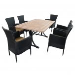 Byron Manor Hampton Dining Table with 6 Stockholm Black Chairs