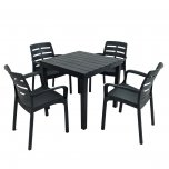 Trabella Roma Square Table with 4 Siena Chairs - Anthracite