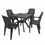 Trabella Turin Patio Table with 4 Parma Chairs - Anthracite