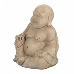 Solstice Sculptures Buddhist Monk 34cm in Weathered Stone Effect