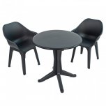 Trabella Levante Dining Table with 2 Ghibli Chairs - Anthracite