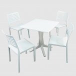 Trabella Ponente Dining Table with 4 Mistral Chairs - White