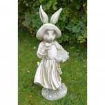 Solstice Sculptures Mrs Rabbit 52cm in Antique Stone Effect