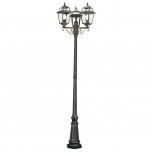 SEARCHLIGHT NEW ORLEANS-3LT OUTDOOR POST(Height 230cm)BLACK GOLD,CLEAR GLASS