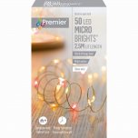 Premier Decorations MicroBrights Battery Operated Multi-Action Lights with Timer 50 LED - Red & Vintage Gold