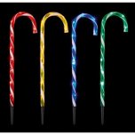 Premier Decorations Candy Cane Path Lights 40 LED (Set of 4) - Multicoloured