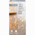 Premier Decorations MicroBrights Battery Operated Multi-Action Lights with Timer 200 LED - Vintage Gold