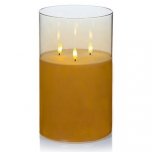 Premier Decorations FlickaBrights Triple Flame Candle in Glass 15 x 23cm - Rose Gold