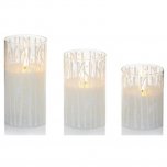 Premier Decorations Printed Glass Candles Woodland Design (Set of 3)