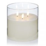 Premier Decorations FlickaBrights Triple Flame Candle in Glass 15 x 15cm - Clear