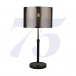 SEARCHLIGHT BLACK AND CHROME TABLE LAMP WITH BRUSHED BLACK CHROME SHADE