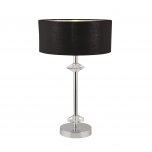 SEARCHLIGHT ONTARIO 1LT CHROME TABLE LAMP WITH BLACK SHADE/SILVER INNER