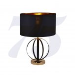 SEARCHLIGHT HAZEL TABLE LAMP WITH BLACK SHADE, GOLD INNER