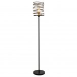 SEARCHLIGHT SPRING 1LT FLOOR LAMP, BLACK AND GOLD