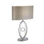 SEARCHLIGHT LOOPY 1LT TABLE LAMP, CHROME WITH WHITE SHADE