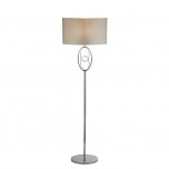 SEARCHLIGHT LOOPY 1LT FLOOR LAMP, CHROME WITH WHITE SHADE