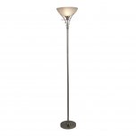 Searchlight Linea Uplighter Floor Lamp - Satin Silver & Acid Glass