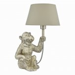 Zira 1 Light Monkey Table Lamp Silver With Shade