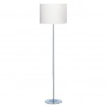 SEARCHLIGHT CARTER FLOOR LAMP - CHROME ROUND BASE IVORY  DRUM SHADE