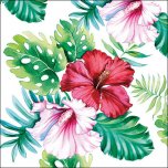 Ambiente 3-Ply  Napkins Hibiscus Floral White
