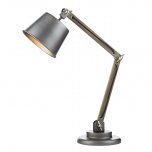 Dar Arken Table Lamp Grey Washed Wood with Shade