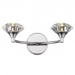 Dar Luther Double Wall Bracket with Crystal Glass Polished Chr