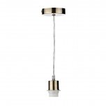 Dar 1 Light Antique Brass E27 Suspension with Clear Cable