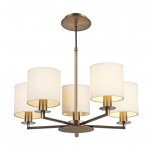 Dar Tyler 5 Light Height Adjustable Pendant Bronze - Fitting Only