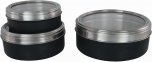 Buckingham Set of 3 Stainless Steel Cake Tins - Black