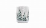 Jingles Glass Candle Holder with Snowy Trees 10cm