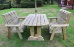 Churnet Valley Ergo 4 Seater Table Set with 2 Benches