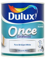 dulux once satinwood pb white 750 ml