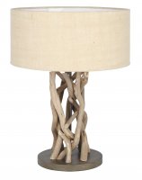 Pacific Lifestyle Derna Driftwood Table Lamp with Natural Jute Shade