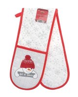 Christmas Corner Double Oven Gloves - Let It Snow