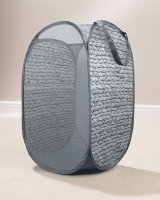 Country Club Hyacinth Design Pop Up Laundry Basket 36x36x56cm - Grey