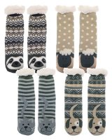 Country Club Slipper Socks Animal Design
