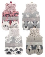 Hot Water Bottles with Novelty Cover and Socks Gift Set - Assorted