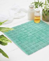 Country Club Cubo Design 100% Cotton Shower Mat 50x50cm - Teal