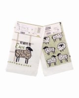 Country Club Pack of 3 Always Be Ewe Design Tea Towels