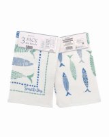 Country Club Pack of 3 Seas the Day Design Tea Towels
